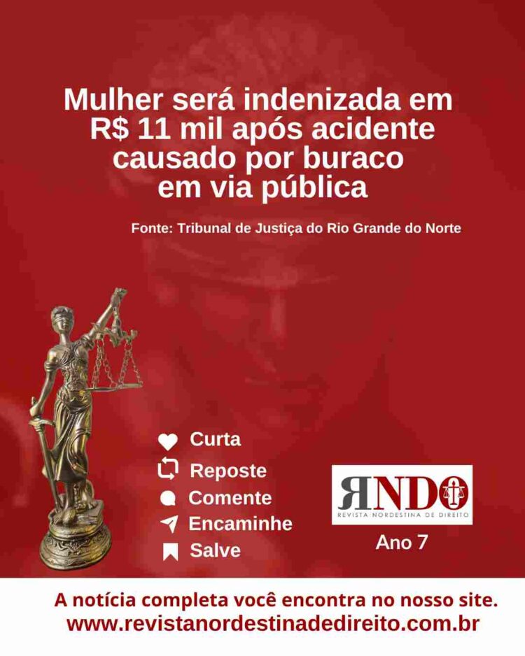 Mulher será indenizada em R$ 11 mil após acidente causado por buraco em via pública