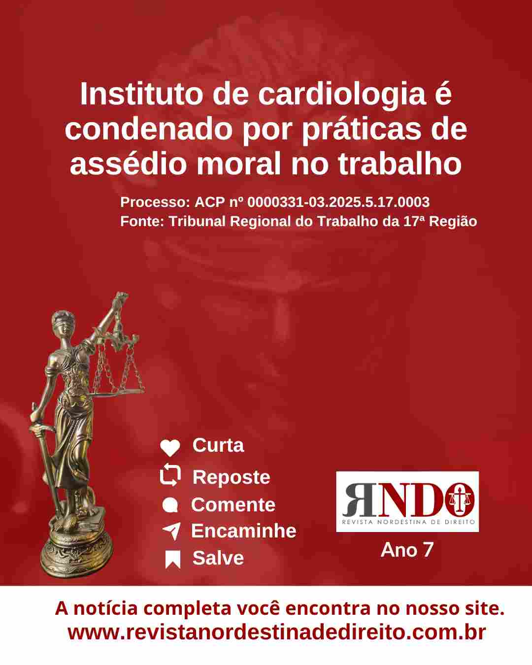 Instituto de cardiologia é condenado por práticas de assédio moral no trabalho