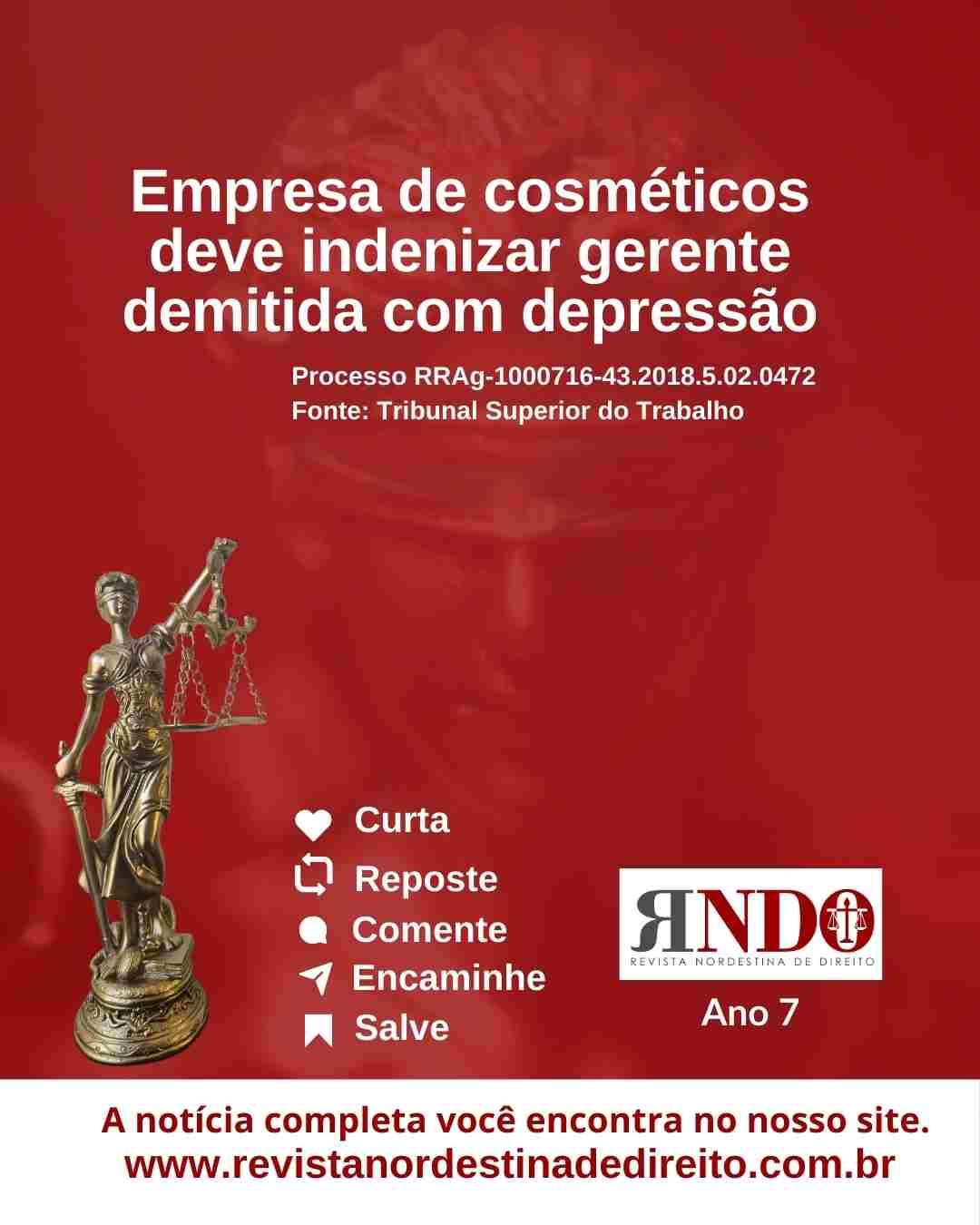 Empresa de cosméticos deve indenizar gerente demitida com depressão