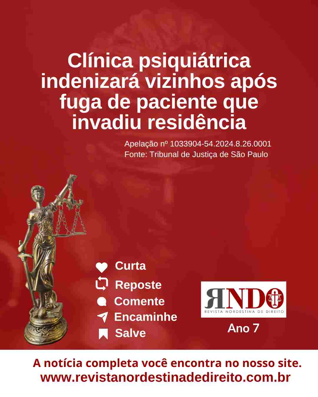 Clínica psiquiátrica indenizará vizinhos após fuga de paciente que invadiu residência