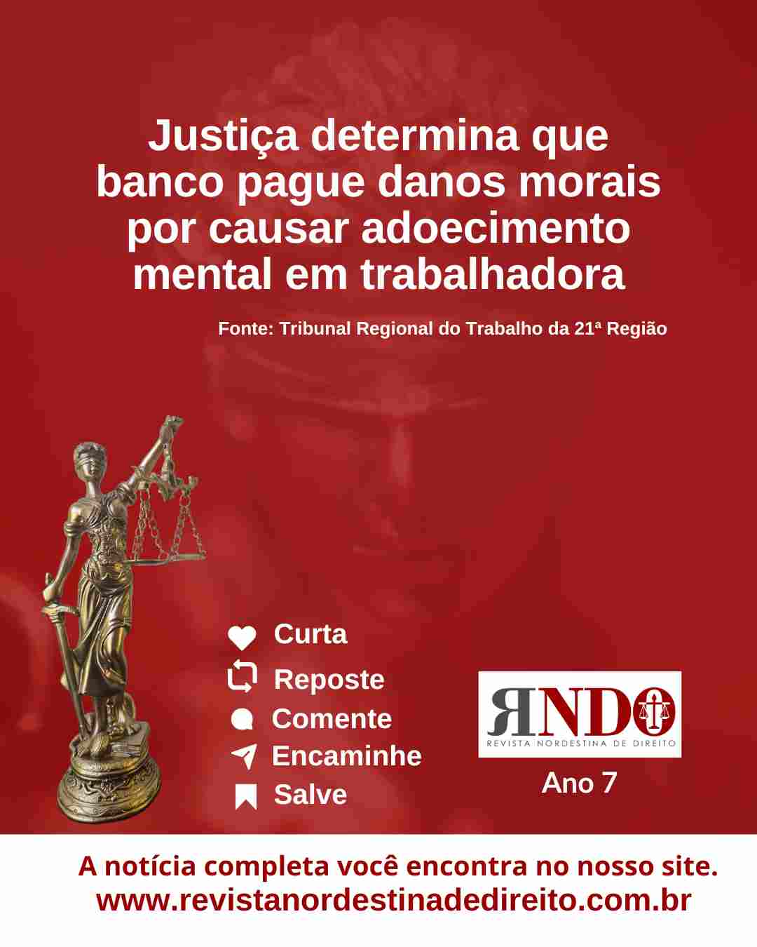 Vara determina que banco pague danos morais por causar adoecimento mental em trabalhadora