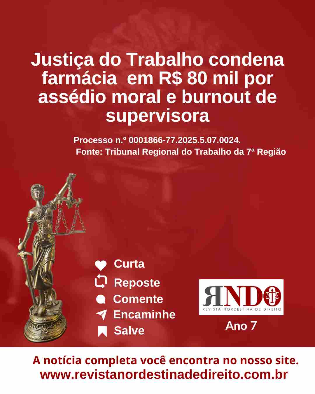 Justiça do Trabalho de Sobral condena farmácia por assédio moral e burnout de supervisora