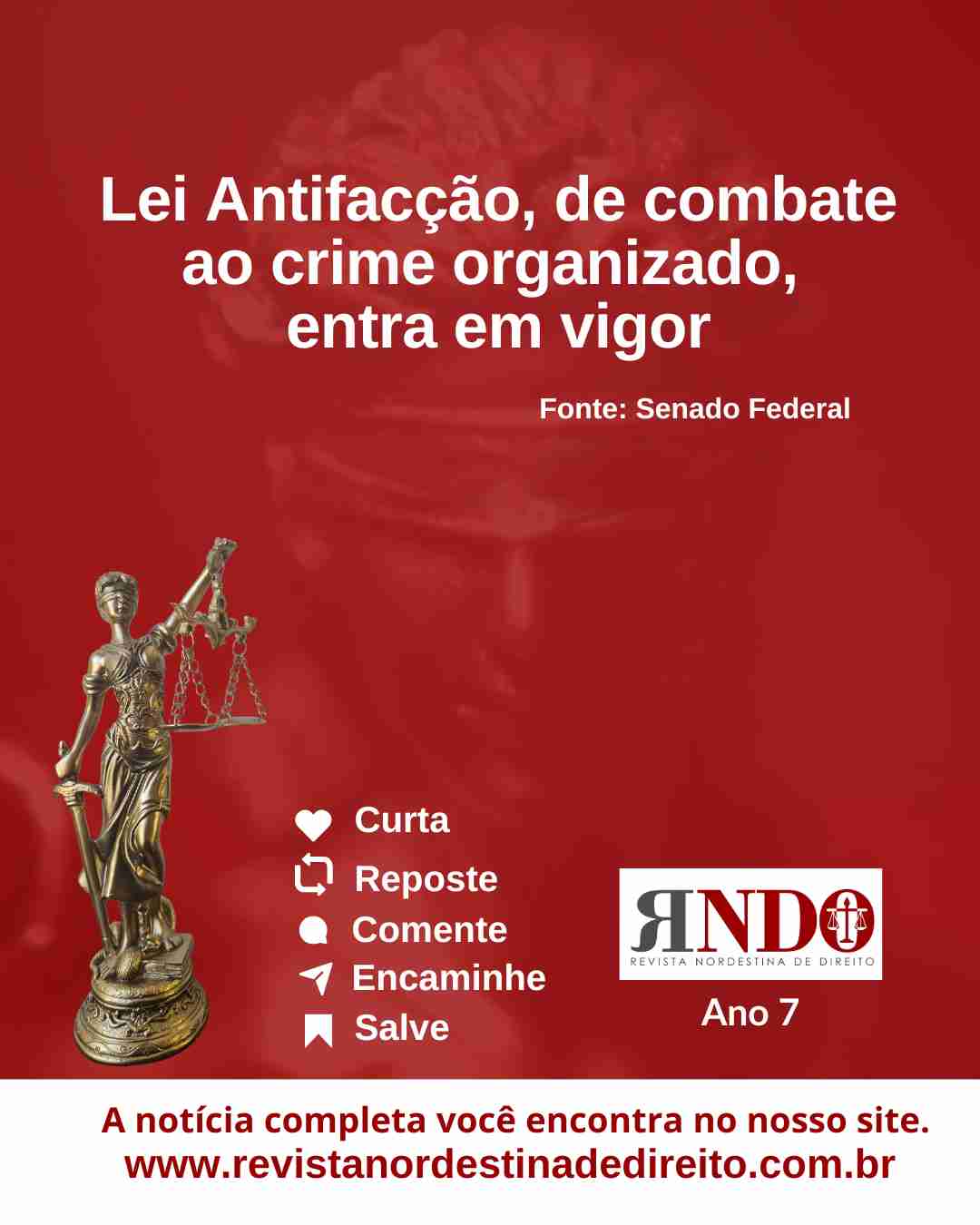 Lei Antifacção, de combate ao crime organizado, entra em vigor
