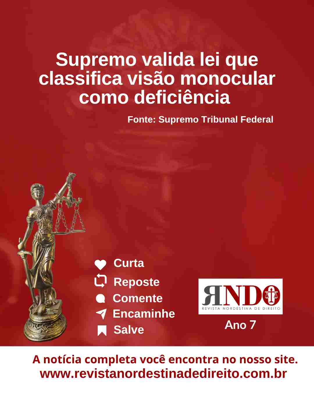 Supremo valida lei que classifica visão monocular como deficiência