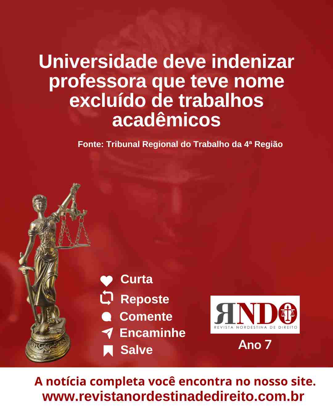 Universidade deve indenizar professora que teve nome excluído de trabalhos acadêmicos