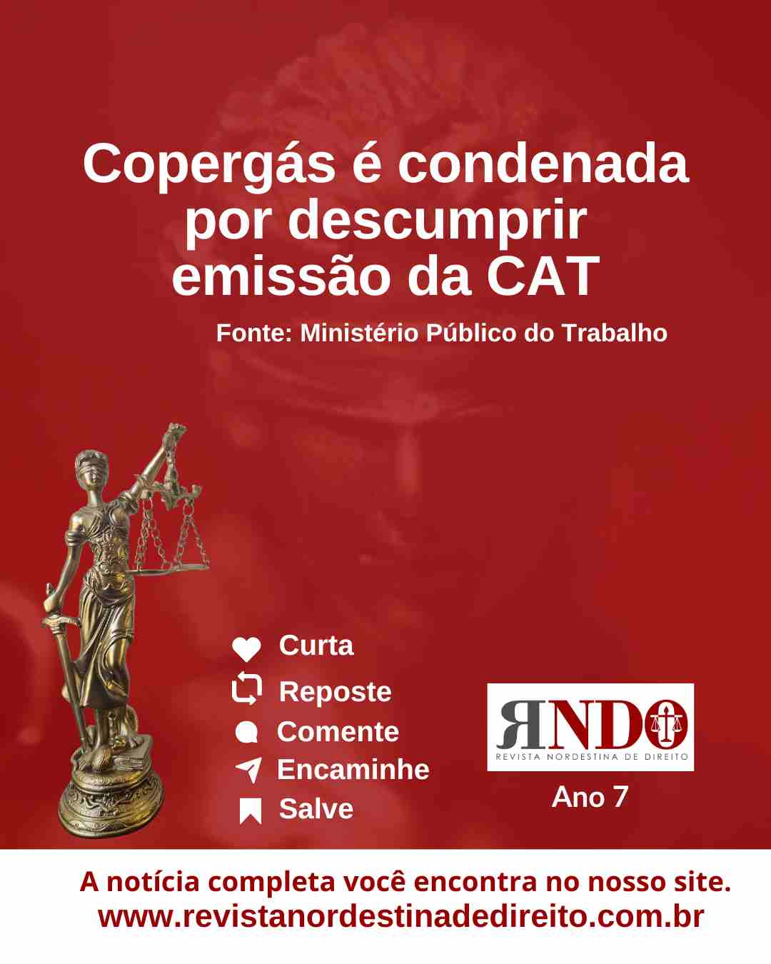 Copergás é condenada por descumprir emissão da CAT